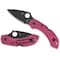 Spyderco 2024 Spyderco Dragonfly 2, Lightweight Pink, Plain Black Blade, Reveal 7 SPY-C28FPPNS30VBK2 - alternate 1